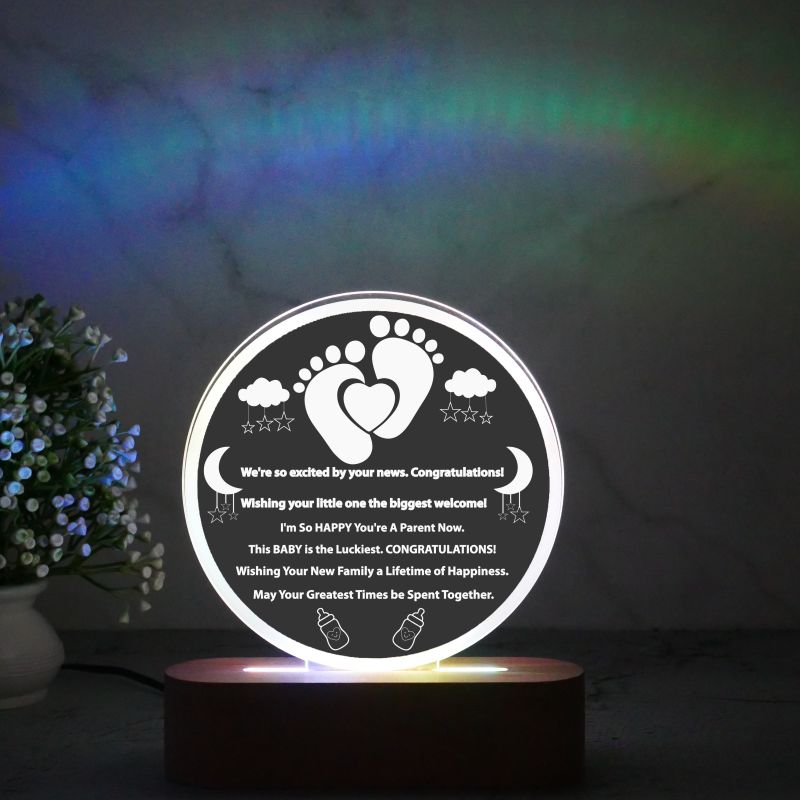 ersonalized Quote Engraved Night Lamp | Congratulations Gift for Pregnancy